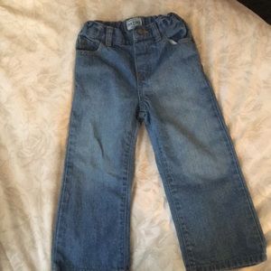 Blue bootcut toddler jeans & black sweat pants